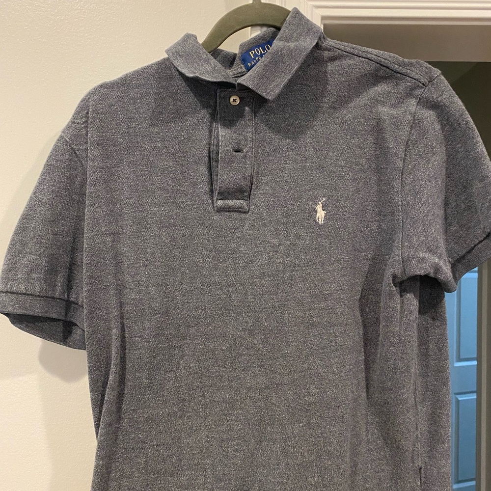 Ralph Lauren polo grey with white polo logo